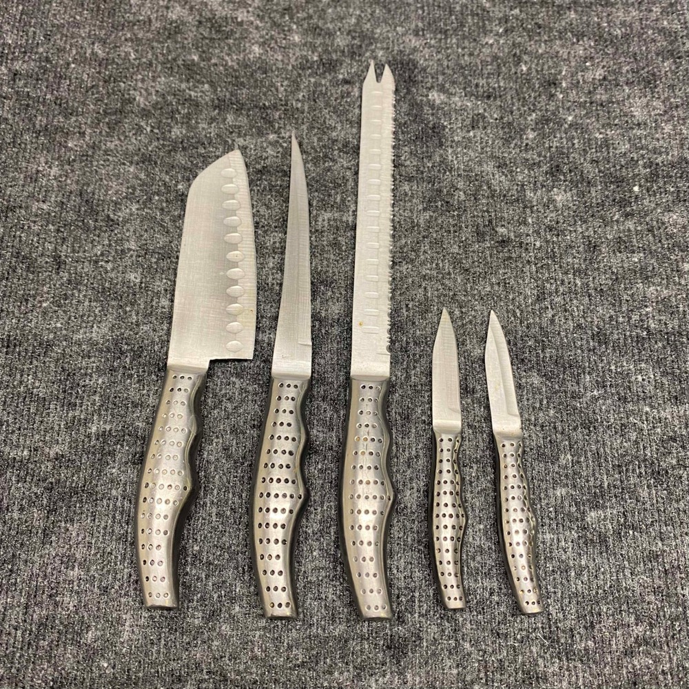 Forever Sharp Surgical Stainless Steel Knife Set 5 Piece Lot NSF Silver Handle